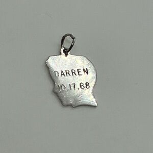 Vtg 925 Sterling Silver Necklace Boy Head Silhouette Darren Charm Pendant